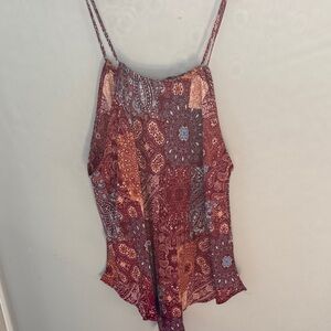 Daytrip Red and Orange Paisley Tank Top